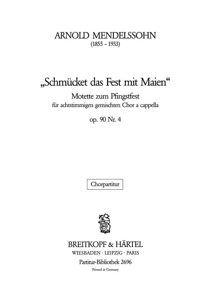 Schmücket das Fest op. 90/4